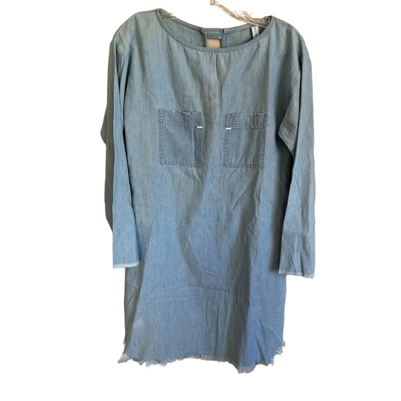 Bec & Bridge Chambray Raw Hem Western Denim Dress - Picture 1 of 8